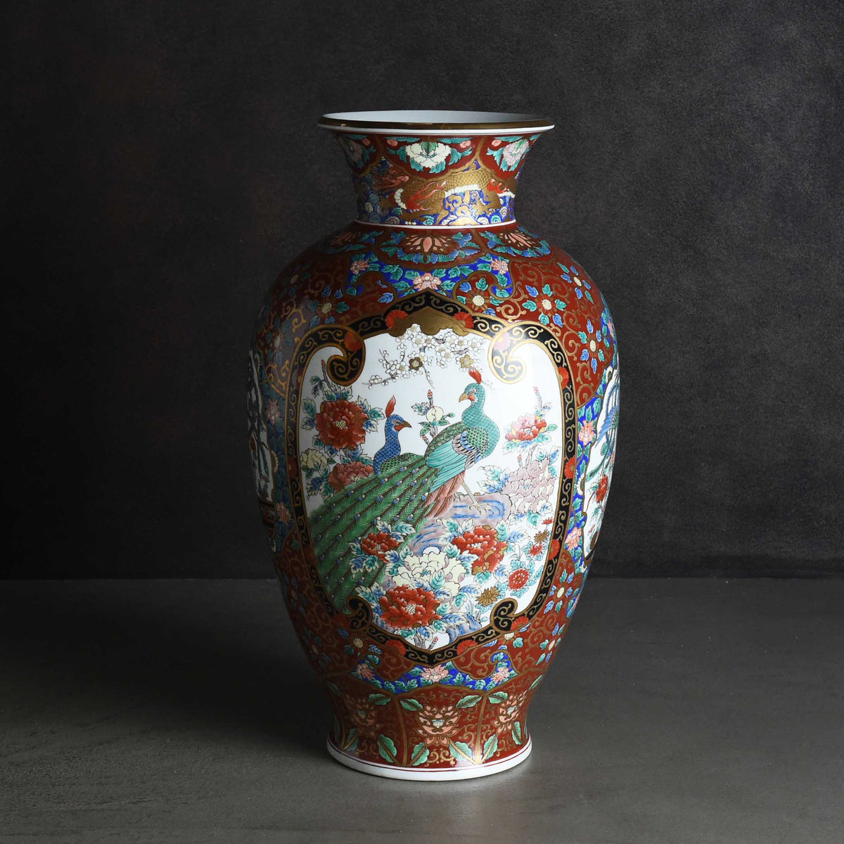 金ラン手間取孔雀 花瓶 – Super Vintage