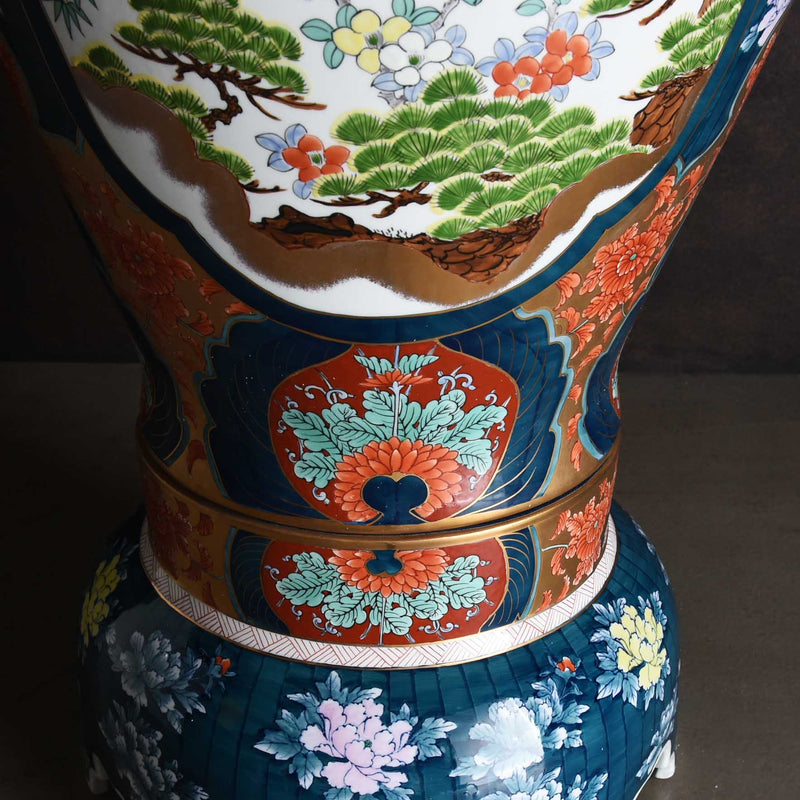 Dyed two-way split flower and bird decoration pot