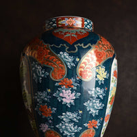 Dyed two-way split flower and bird decoration pot