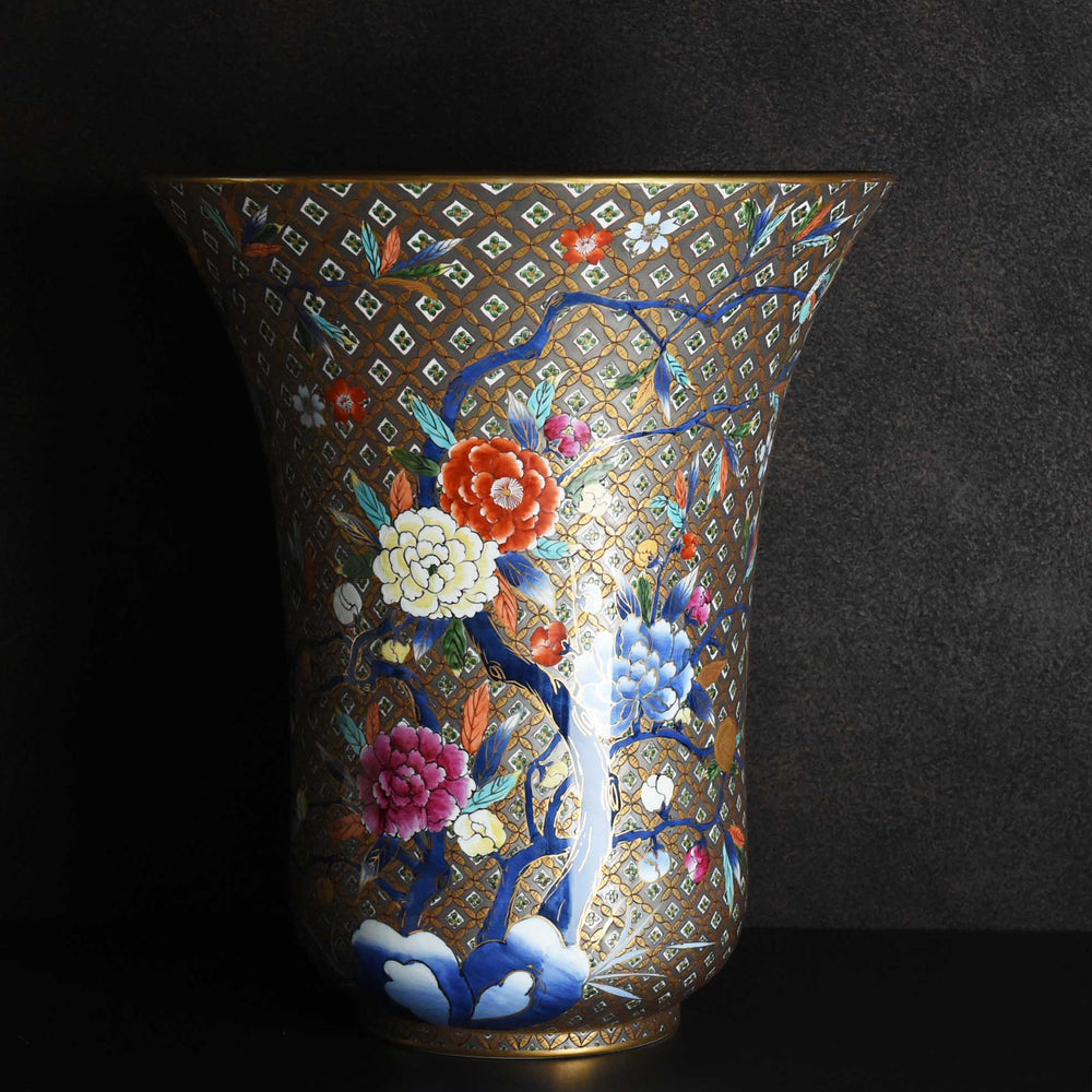 Gold Shippo Flower Crest Vase