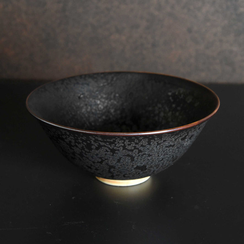 Golden crystal flat matcha bowl